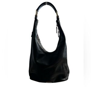Gucci black leather hobo style bag